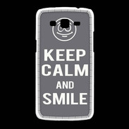 Coque Samsung Galaxy Grand2 Keep Calm Smile Gris