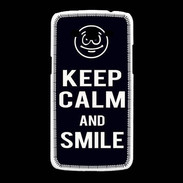 Coque Samsung Galaxy Grand2 Keep Calm Smile Noir