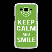 Coque Samsung Galaxy Grand2 Keep Calm Smile Vert