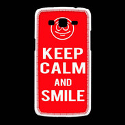 Coque Samsung Galaxy Grand2 Keep Calm Smile Rouge