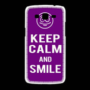 Coque Samsung Galaxy Grand2 Keep Calm Smile Violet