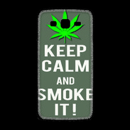 Coque Samsung Galaxy Grand2 Keep Calm Smoke it Gris