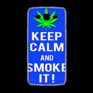 Coque Samsung Galaxy Grand2 Keep Calm Smoke it Bleu