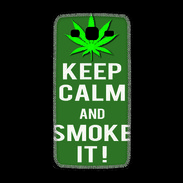 Coque Samsung Galaxy Grand2 Keep Calm Smoke it Kaki
