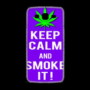 Coque Samsung Galaxy Grand2 Keep Calm Smoke it Violet