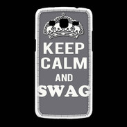 Coque Samsung Galaxy Grand2 Keep Calm Swag Gris