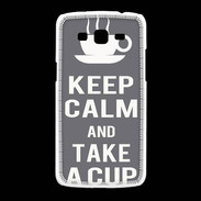 Coque Samsung Galaxy Grand2 Keep Calm Take a cup Gris