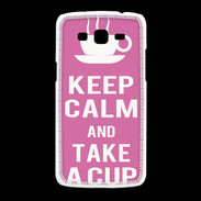 Coque Samsung Galaxy Grand2 Keep Calm Take a cup Rose