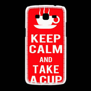 Coque Samsung Galaxy Grand2 Keep Calm Take a cup Rouge