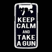 Coque Samsung Galaxy Grand2 Keep Calm Take a gun Noir