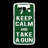 Coque Samsung Galaxy Grand2 Keep Calm Take a gun Vert
