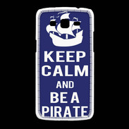 Coque Samsung Galaxy Grand2 Keep Calm Be a Pirate Bleu