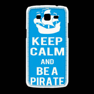 Coque Samsung Galaxy Grand2 Keep Calm Be a Pirate Cyan