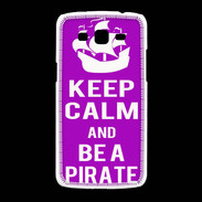 Coque Samsung Galaxy Grand2 Keep Calm Be a Pirate Violet