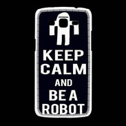 Coque Samsung Galaxy Grand2 Keep Calm Be a Robot Noir
