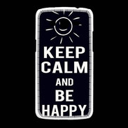 Coque Samsung Galaxy Grand2 Keep Calm Be Happy Noir