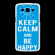 Coque Samsung Galaxy Grand2 Keep Calm Be Happy Cyan