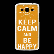 Coque Samsung Galaxy Grand2 Keep Calm Be Happy Orange