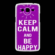 Coque Samsung Galaxy Grand2 Keep Calm Be Happy Violet