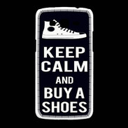 Coque Samsung Galaxy Grand2 Keep Calm Buy Shoes Noir