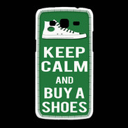 Coque Samsung Galaxy Grand2 Keep Calm Buy Shoes Vert