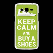 Coque Samsung Galaxy Grand2 Keep Calm Buy Shoes Vert Pomme