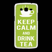 Coque Samsung Galaxy Grand2 Keep Calm Drink Tea Vert pomme