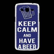Coque Samsung Galaxy Grand2 Keep Calm Have a beer Bleu