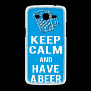 Coque Samsung Galaxy Grand2 Keep Calm Have a beer Cyan