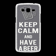 Coque Samsung Galaxy Grand2 Keep Calm Have a beer Gris