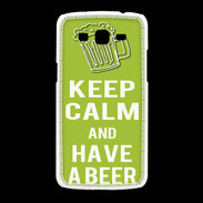 Coque Samsung Galaxy Grand2 Keep Calm Have a beer Vert pomme