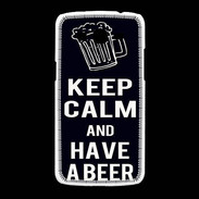 Coque Samsung Galaxy Grand2 Keep Calm Have a beer Noir