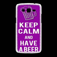 Coque Samsung Galaxy Grand2 Keep Calm Have a beer Violet