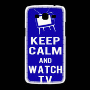 Coque Samsung Galaxy Grand2 Keep Calm Watch TV Bleu
