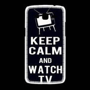 Coque Samsung Galaxy Grand2 Keep Calm Watch TV Noir