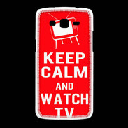 Coque Samsung Galaxy Grand2 Keep Calm Watch TV Rouge