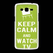 Coque Samsung Galaxy Grand2 Keep Calm Watch TV Vert pomme
