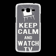 Coque Samsung Galaxy Grand2 Keep Calm Watch TV Gris
