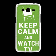 Coque Samsung Galaxy Grand2 Keep Calm Watch TV Vert