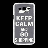 Coque Samsung Galaxy Grand2 Keep Calm go shopping Gris