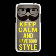 Coque Samsung Galaxy Grand2 Keep Calm and Have a good Style Gris