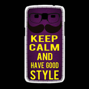 Coque Samsung Galaxy Grand2 Keep Calm and Have a good Style Violet