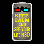 Coque Samsung Galaxy Grand2 Keep Calm and See your life 3D Gris