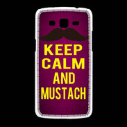 Coque Samsung Galaxy Grand2 Keep Calm and Mustach Rose
