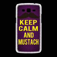 Coque Samsung Galaxy Grand2 Keep Calm and Mustach Violet