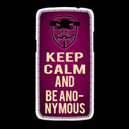 Coque Samsung Galaxy Grand2 Keep Calm and Be Anonymous Rose