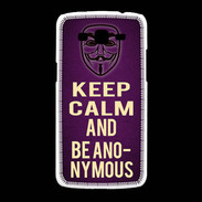 Coque Samsung Galaxy Grand2 Keep Calm and Be Anonymous Violet