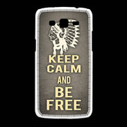 Coque Samsung Galaxy Grand2 Keep Calm and Be Free Gris