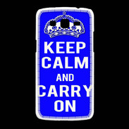 Coque Samsung Galaxy Grand2 Keep Calm and Carry on Bleu