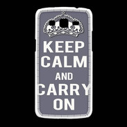 Coque Samsung Galaxy Grand2 Keep Calm and Carry on Gris